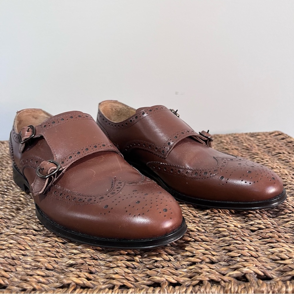 Scarosso Monk strap shoes with brogue wing-tip - size 37